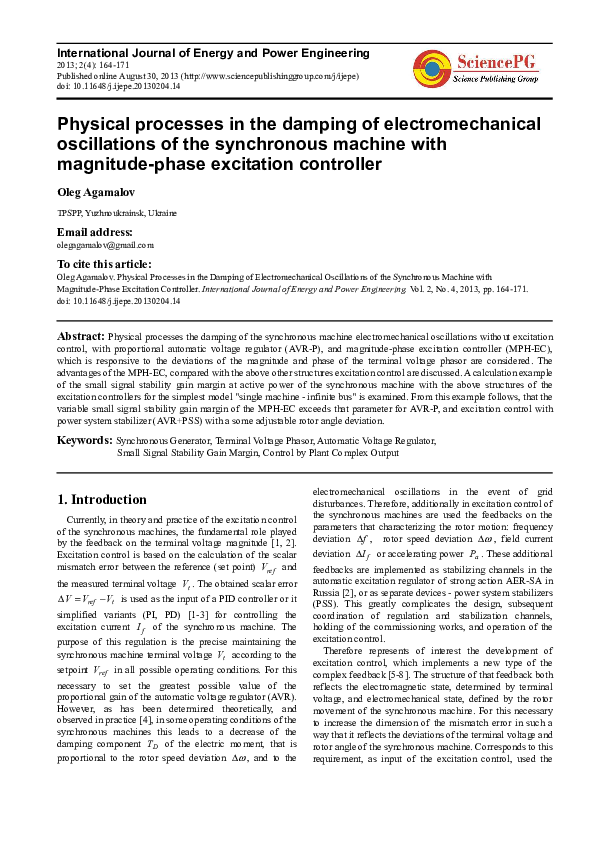 (PDF) Physical processes in the damping of electromechanical ...