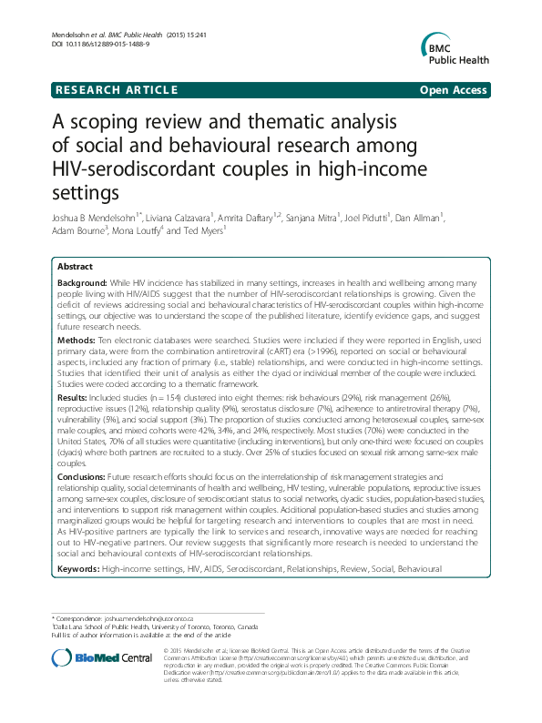 (PDF) A scoping review and thematic analysis of social and behavioural ...