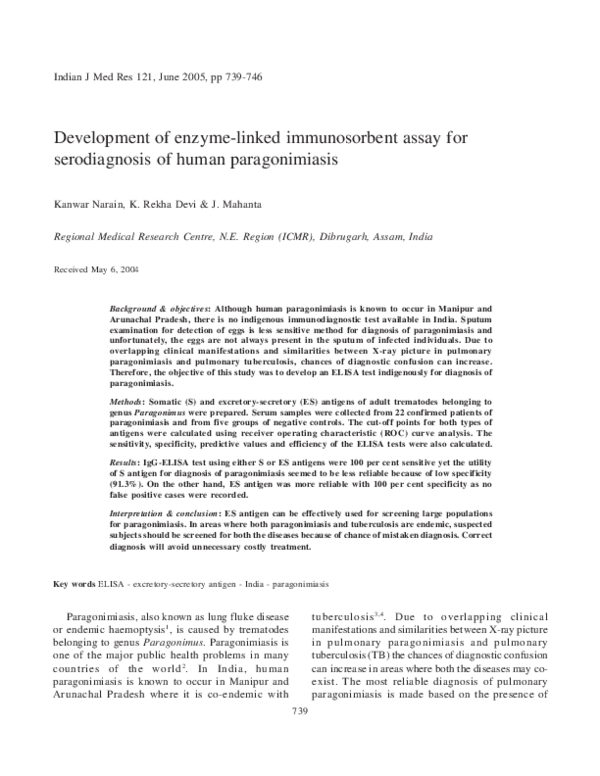 (PDF) Development of enzyme-linked immunosorbent assay for ...