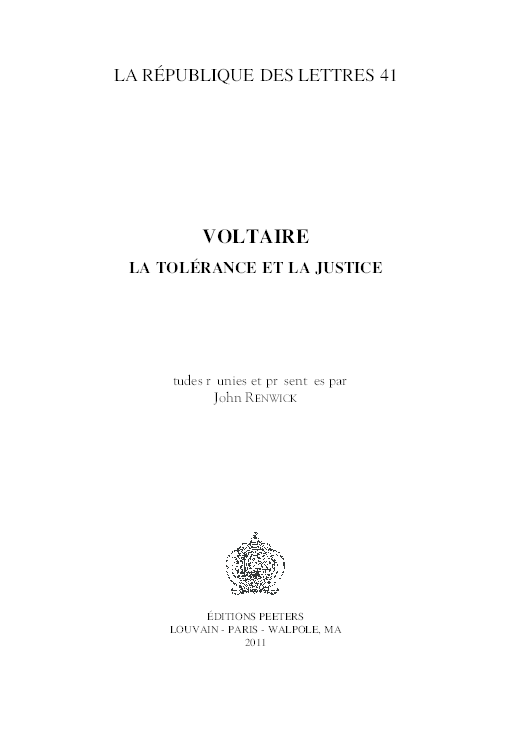 Voltaire and the 1760s essays for john renwick image