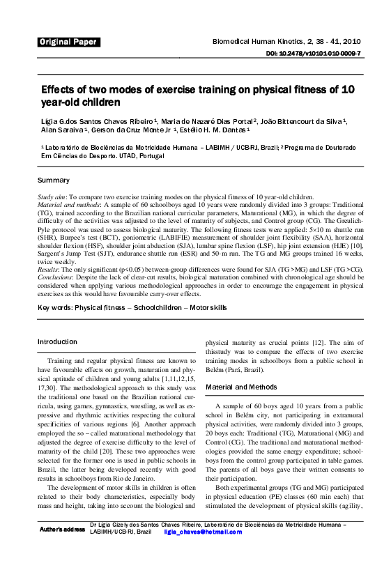 (PDF) Effects of two modes of exercise training on physical fitness of ...