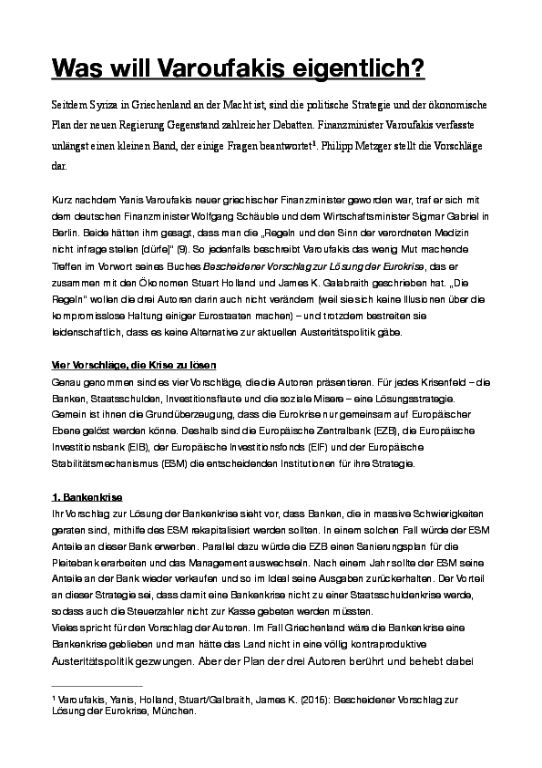 Pdf Was Will Varoufakis Eigentlich Philipp Metzger Academia Edu