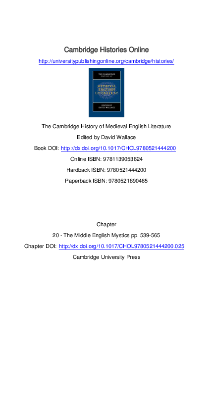 Middle English Mystics
