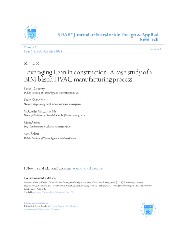 (PDF) Leveraging Lean in construction: A case study of a BIM-based HVAC ...