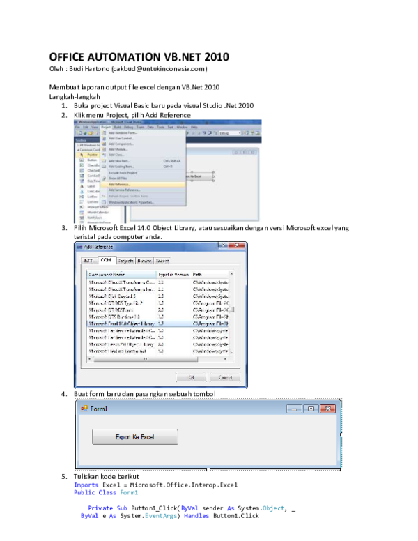 (PDF) Office Automation With VB.Net 2010