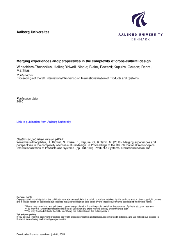 (PDF) Merging experiences and perspectives in the complexity of cross ...
