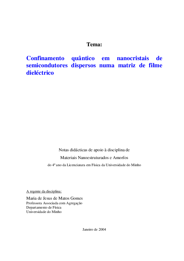 (PDF) Confinamento quantico Monografia