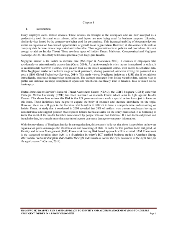 (PDF) FRAMEWORK TO APPLY RISK BASED APPROACH TO IDENTITY AND ACCESS ...
