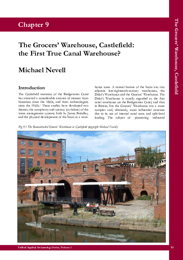 (PDF) The Grocers' Warehouse, Castlefield: the First True Canal Warehouse?