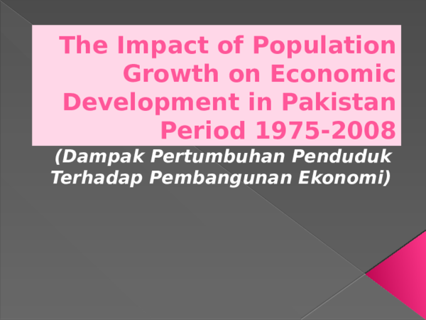 (PPT) the impact of population growth in economic development