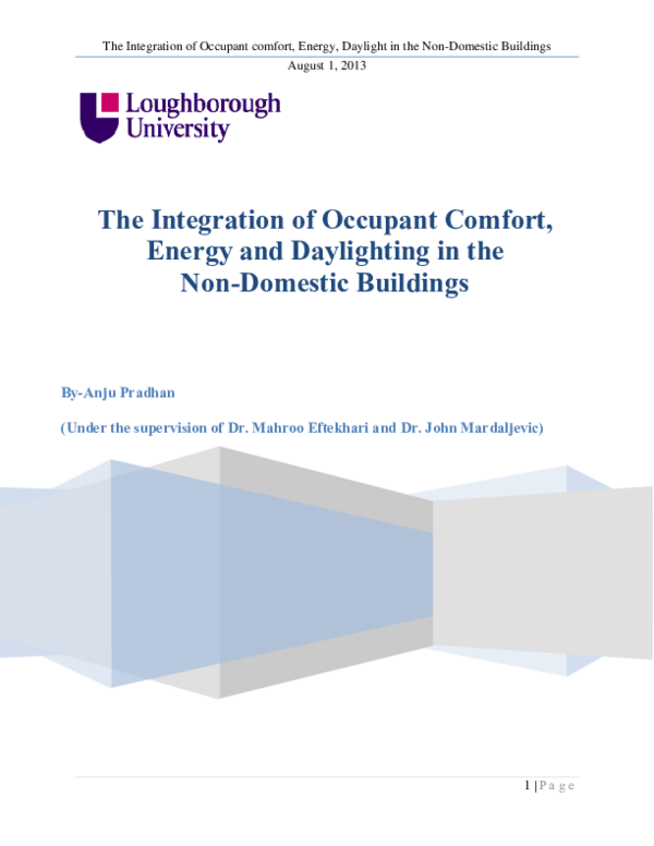(PDF) The Integration of Occupant Comfort, Energy and Daylighting in ...