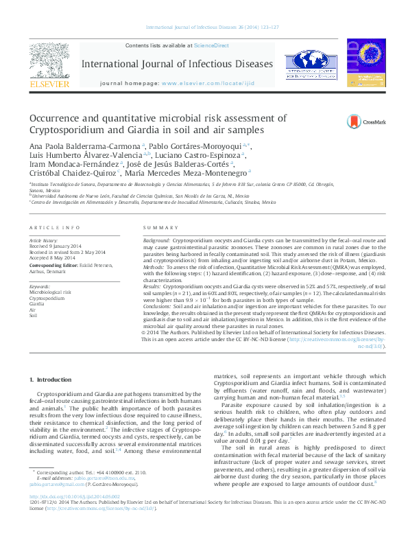 (PDF) Occurrence and quantitative microbial risk assessment of ...