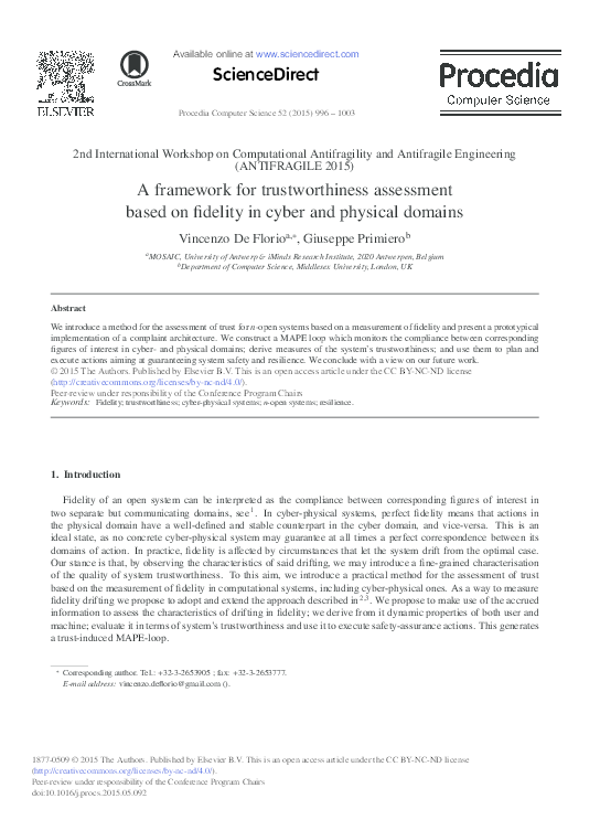 (PDF) A framework for trustworthiness assessment based on fidelity in ...
