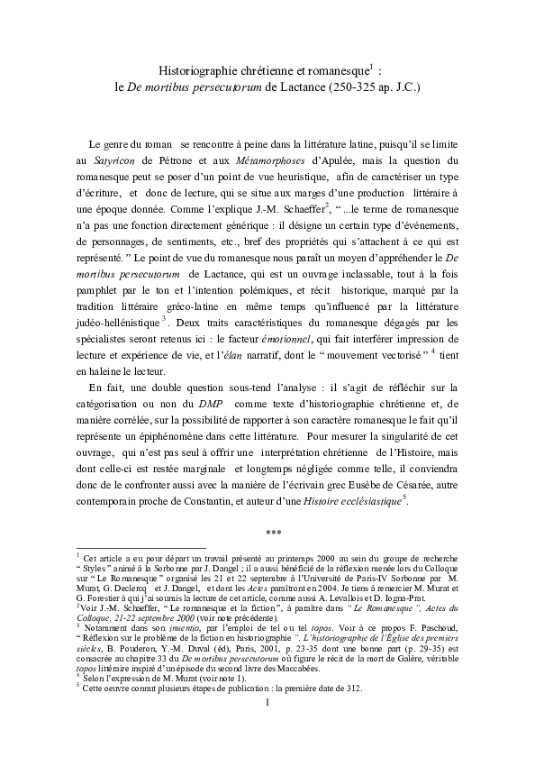 (PDF) Historiographie chrétienne et romanesque le De mortibus