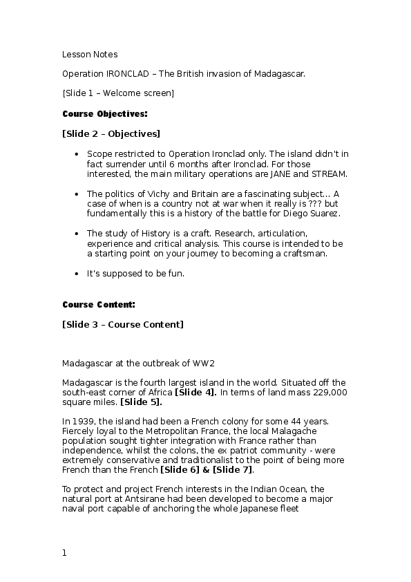 (DOC) Operation Ironclad. The British invasion of Madagascar 1942.