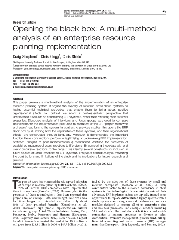 (PDF) Opening the black box: A multi-method analysis of an enterprise ...