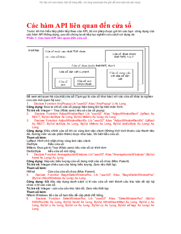 (PDF) Các hàm API liên quan đến cửa sổ