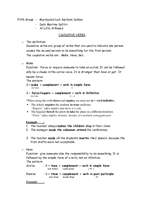 Doc Causative Verbs Akira Kaif Academia Edu