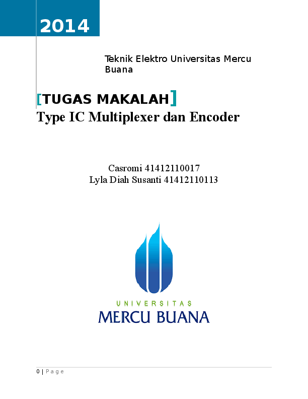 (DOC) Tugas Makalah IC MUX dan Encoder