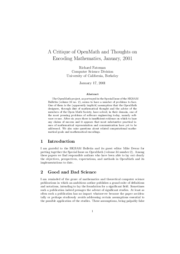 (PDF) criticism of the OpenMath project