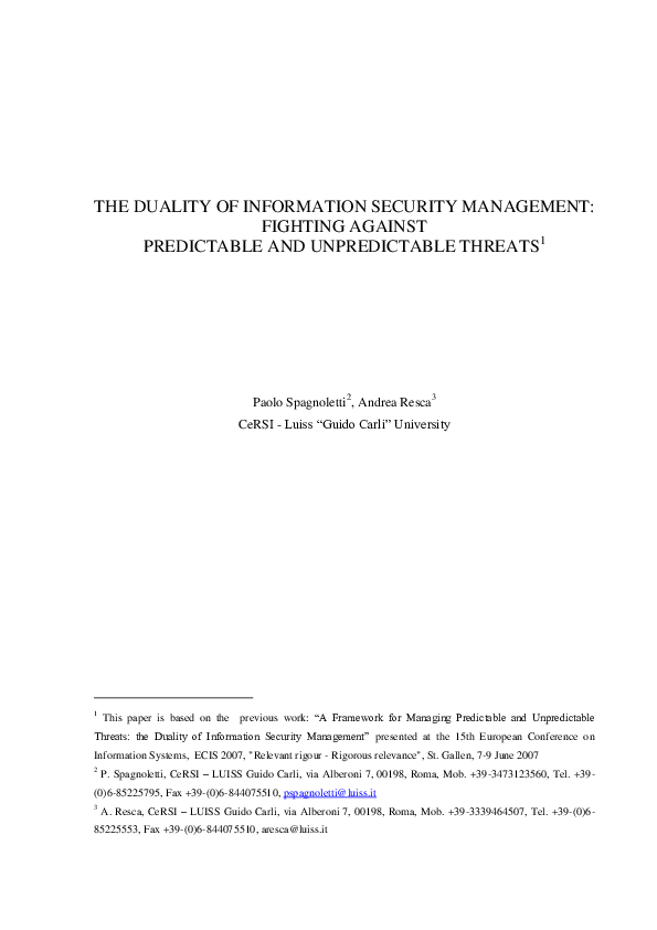 (PDF) The duality of Information Security Management: fighting against ...