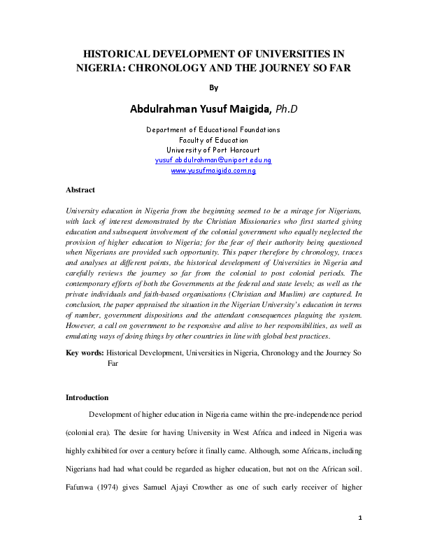 😊 History of education in nigeria babs fafunwa. History of education in