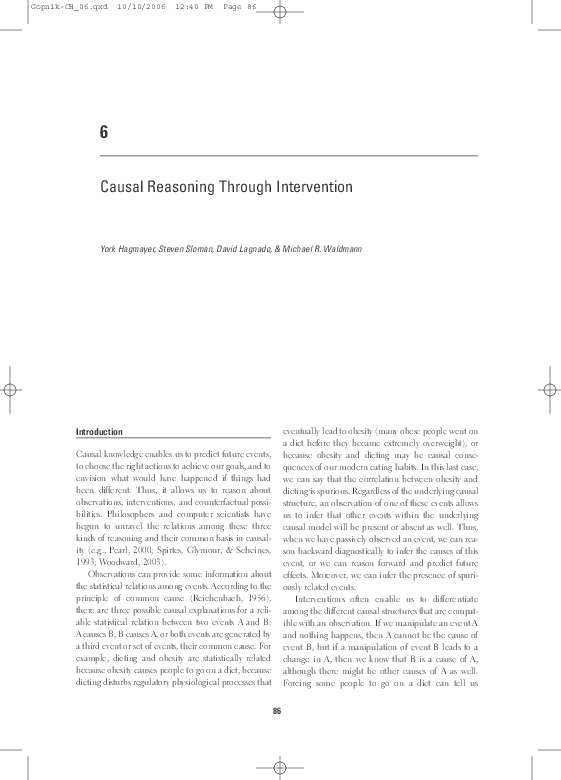 (PDF) Causal Reasoning Through Intervention