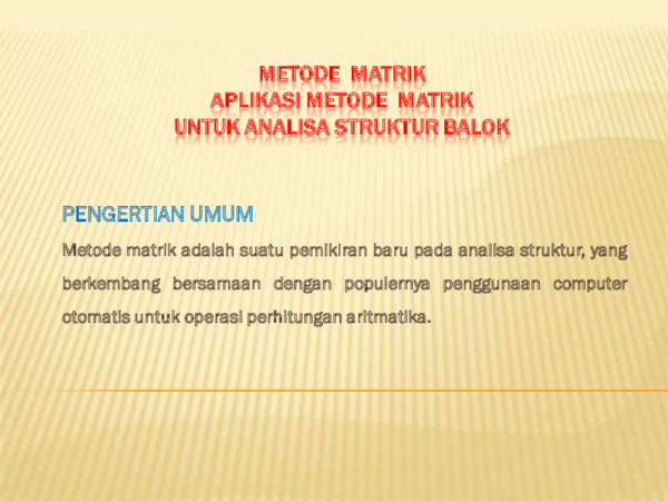 (PDF) Metode Matrix