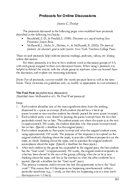 What are discussion protocols image