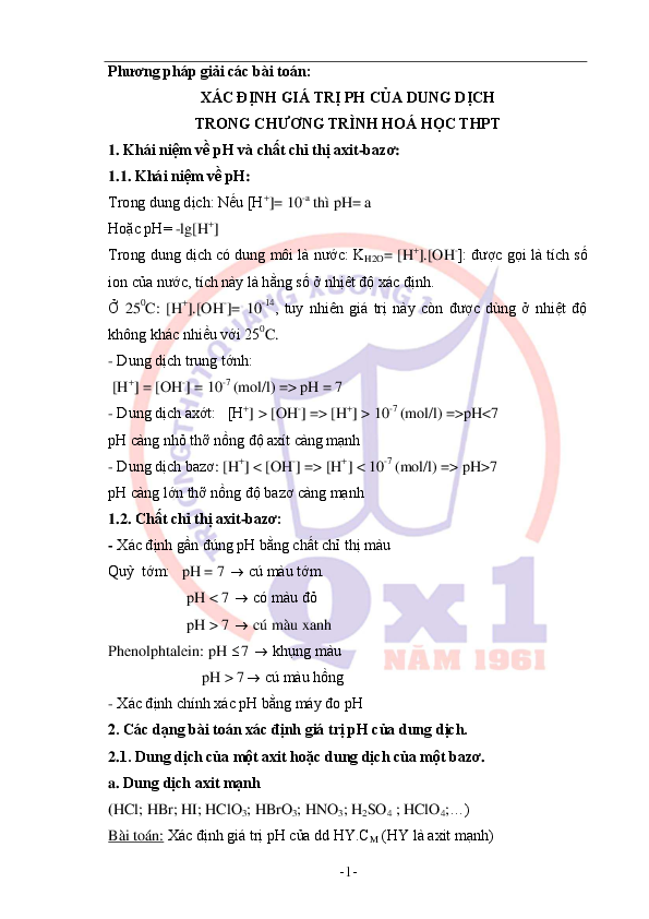 First page of “TÍnh pH  (chi tiết)”
