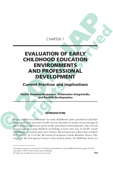 (PDF) Evaluation of early childhood evaluation environments and ...