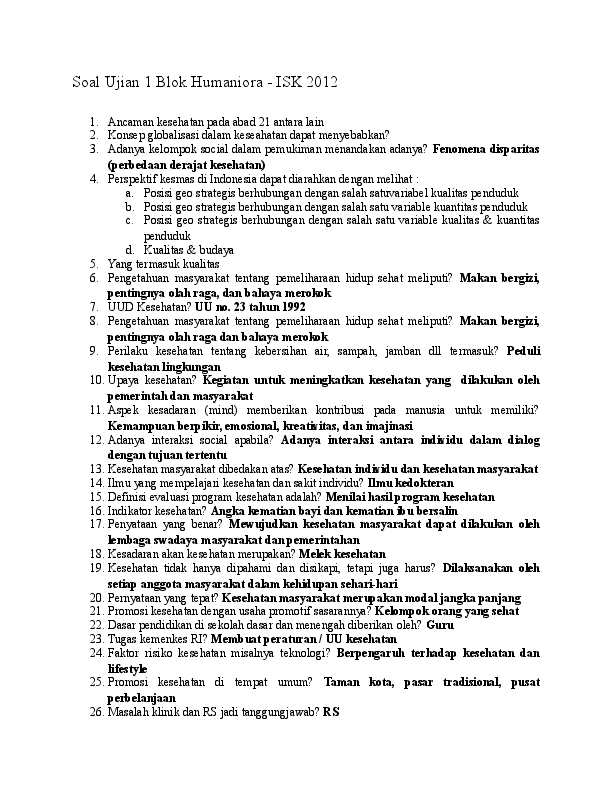 Doc Soal Ujian 1 Blok Humaniora Isk 2012 Jovian Lutfi Academia Edu