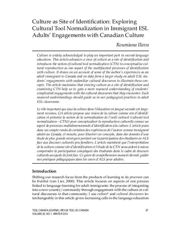 (PDF) Culture as site of identification: Exploring cultural tool ...
