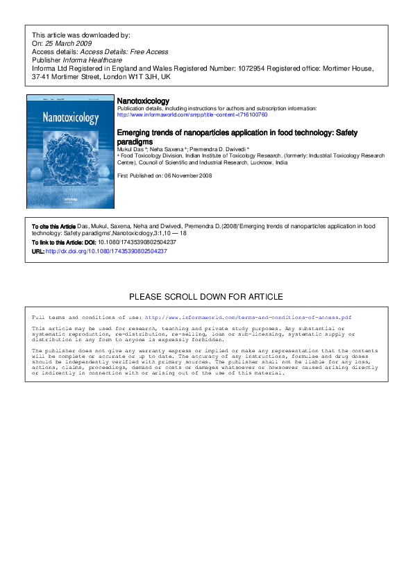 (PDF) Emerging trends of nanoparticles application in food technology ...