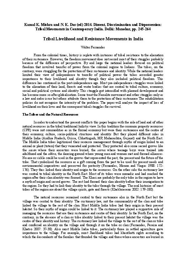 Causes of tribal movement picture