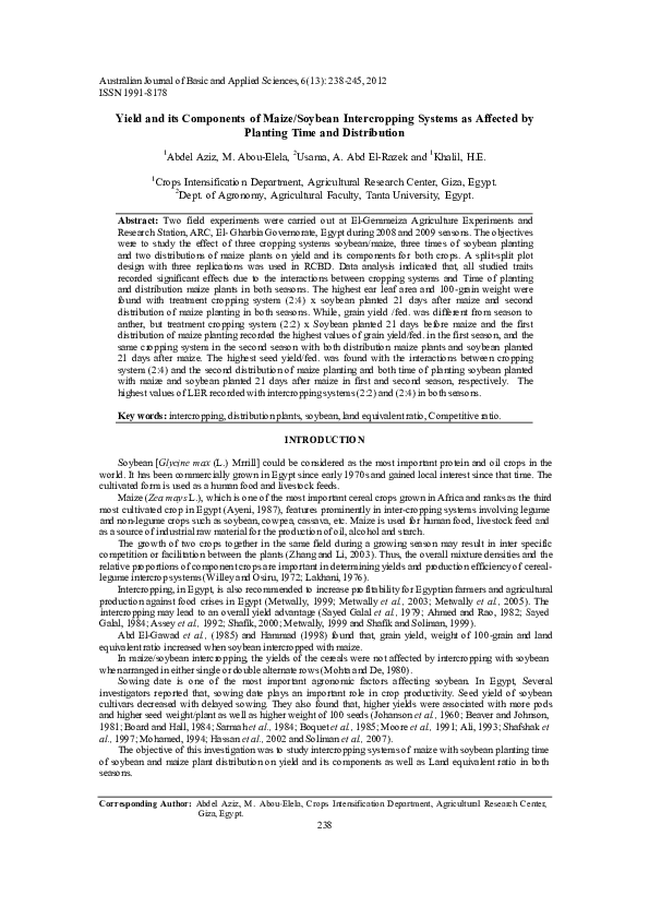 Maize equivalent yield formula picture
