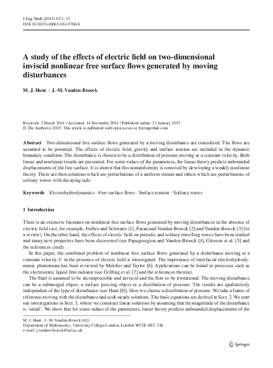 (PDF) A study of the effects of electric field on two-dimensional ...