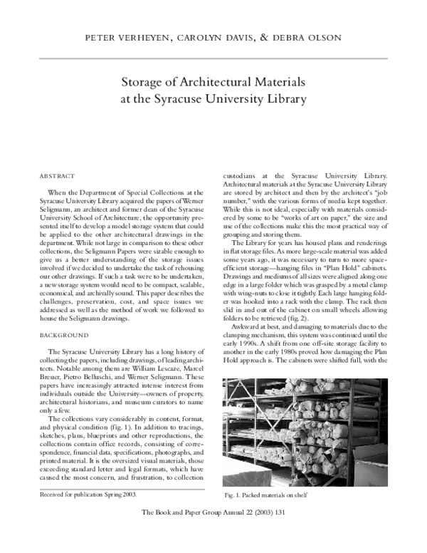  pdf storage of architectural materials at the syracuse university library