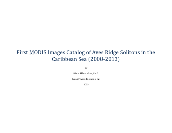 (PDF) First MODIS Images Catalog of Aves Ridge Solitons in the ...