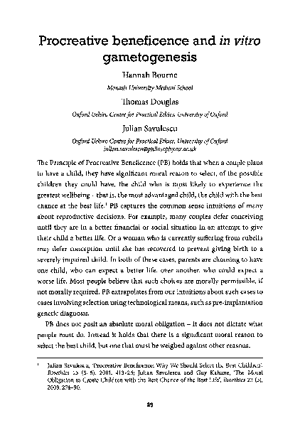 Julian savulescu procreative beneficence image