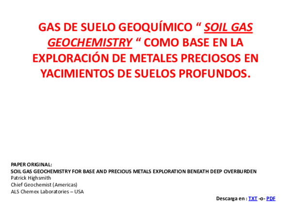 (PDF) SOIL GAS GEOCHEMISTRY