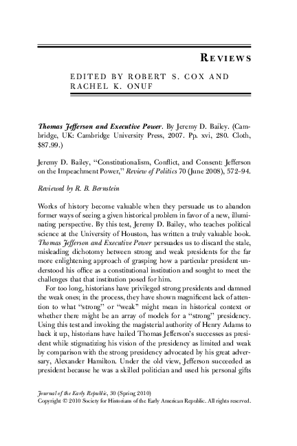 (PDF) Bernstein Journal of the Early Republic