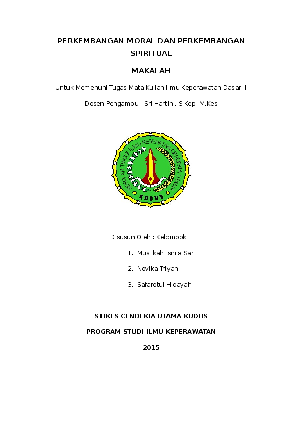 Makalah Perkembangan Moral Dan Spiritual Peserta Didik Makalah Perkembangan Moral Dan Spiritual Peserta Didik