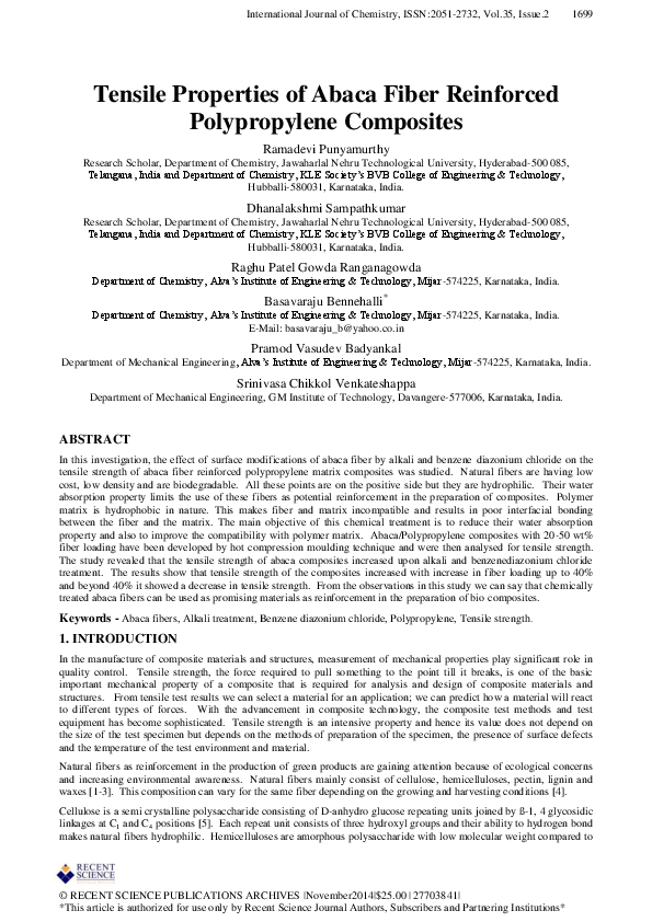 (PDF) Tensile Properties of Abaca Fiber Reinforced Polypropylene