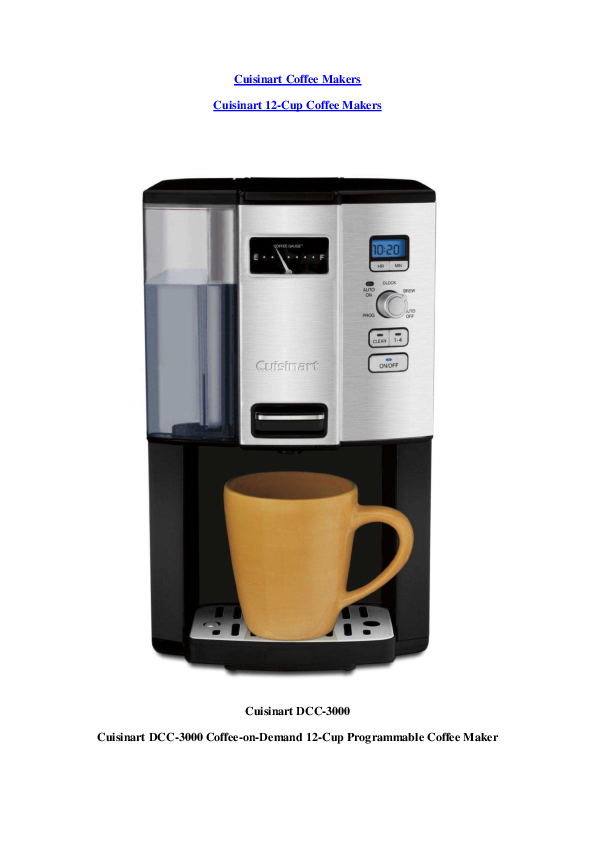 (PDF) Cuisinart Coffee Makers Best Coffee Maker Academia.edu