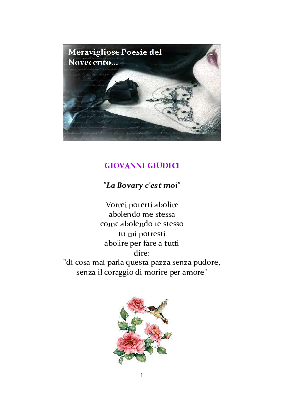 Poesia Italiana del '900 Filosofia Poesia