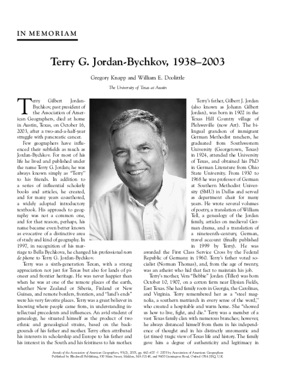 (PDF) Terry G. JordanBychkov, 19382003