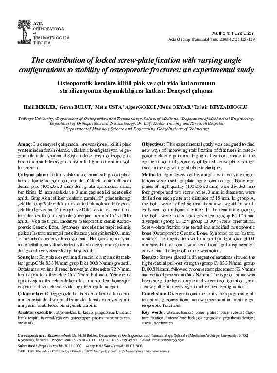 (PDF) Screw locking elements A means to modify the flexibility of