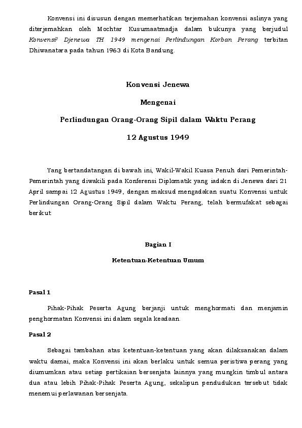 Konvensi Jenewa: Perlindungan Manusia dalam Masa Perang