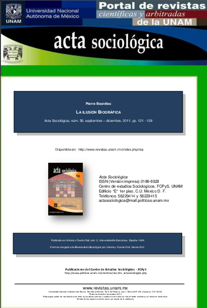 Pierre Bourdieu La Ilusi n Biogr fica Red De Estudios Biogr ficos 